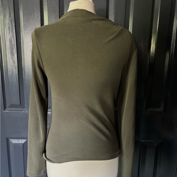 Acler Green Ruched Asymmetrical Blouse - Picture 3 of 4